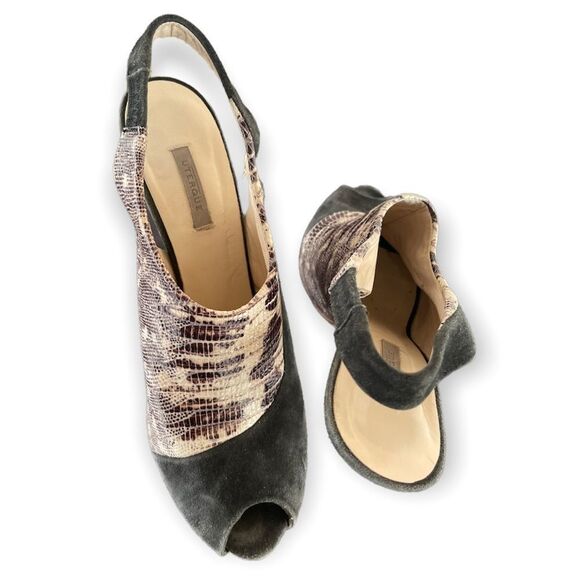 Uterque snakeskin suede slingback heels - Picture 7 of 10